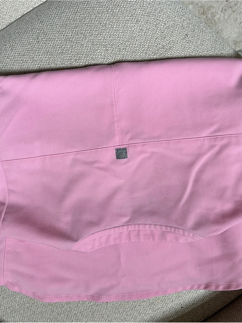 Fabletics marshmallow pink scrub top and bottom small petite.